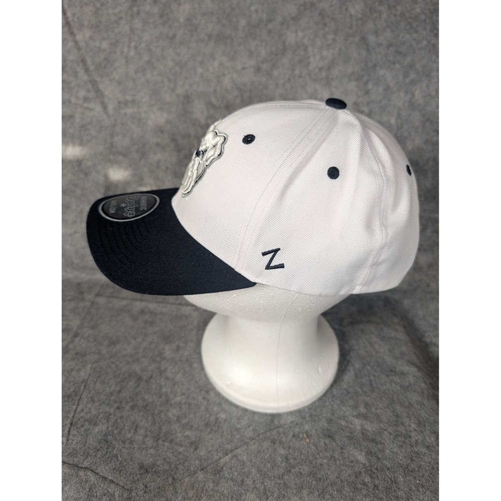 Zephyr Authentic Bulldog Embroidered Baseball Cap White Navy Flex Fit Size L - Picture 4 of 8